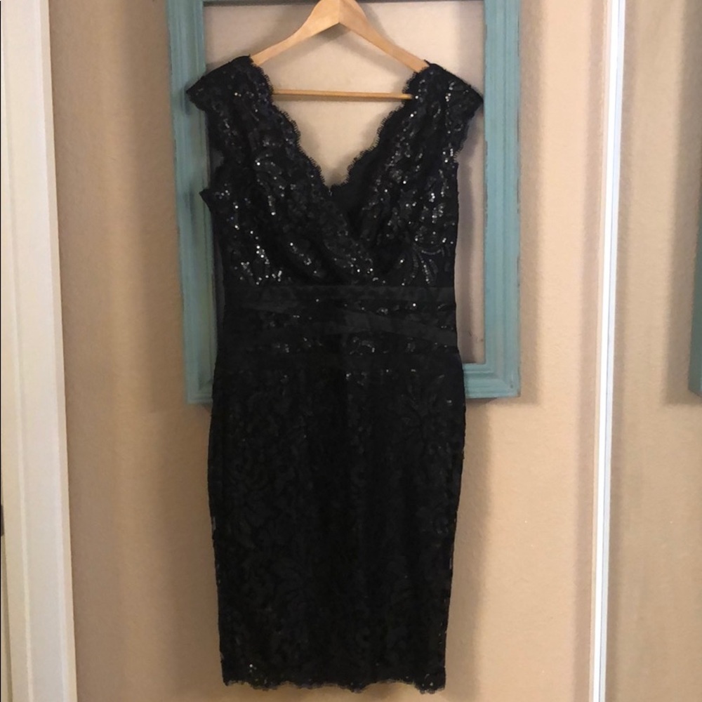 Tadashi Black Sequin Dress 10